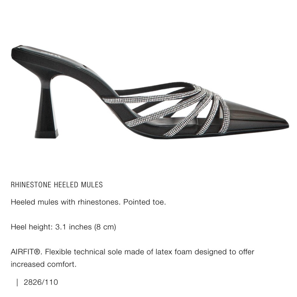 ZARA RHINESTONE HEELED MULES - Picture 11 of 12